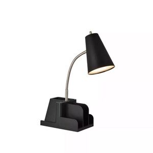 Black Desk Lamp with Organizer